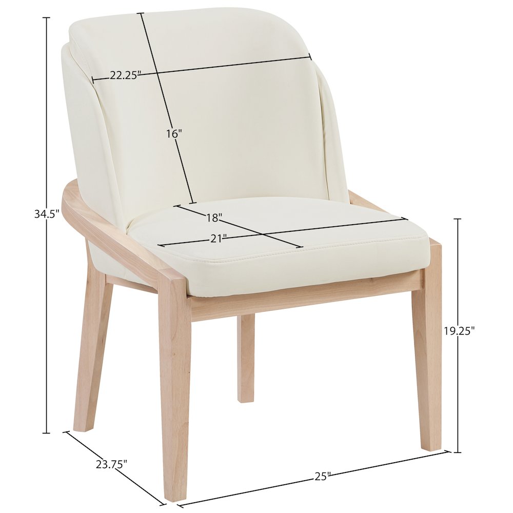 Navo Cream Vegan Leather Upholstered Dining Chair