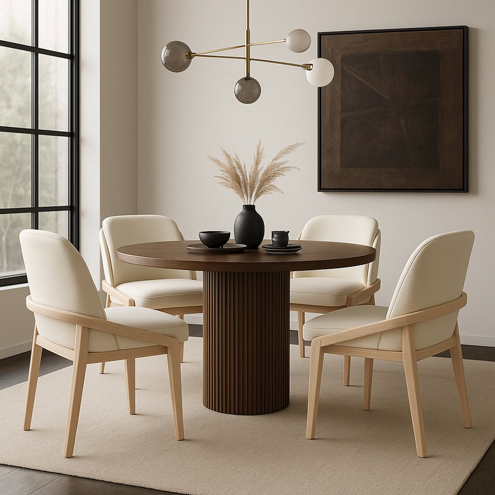 Navo Cream Vegan Leather Upholstered Dining Chair