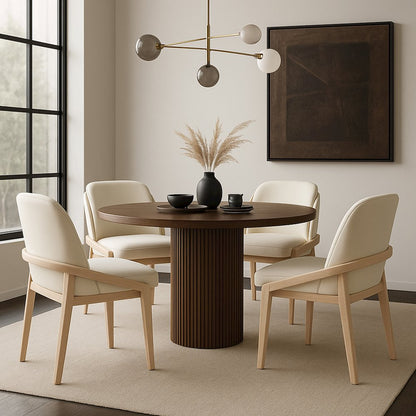 Navo Cream Vegan Leather Upholstered Dining Chair