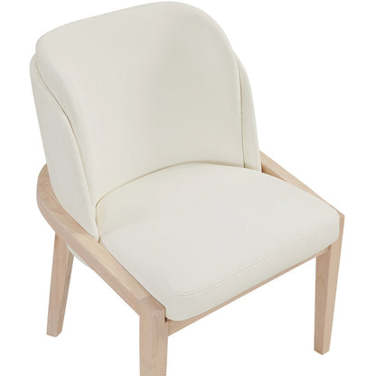 Navo Cream Vegan Leather Upholstered Dining Chair