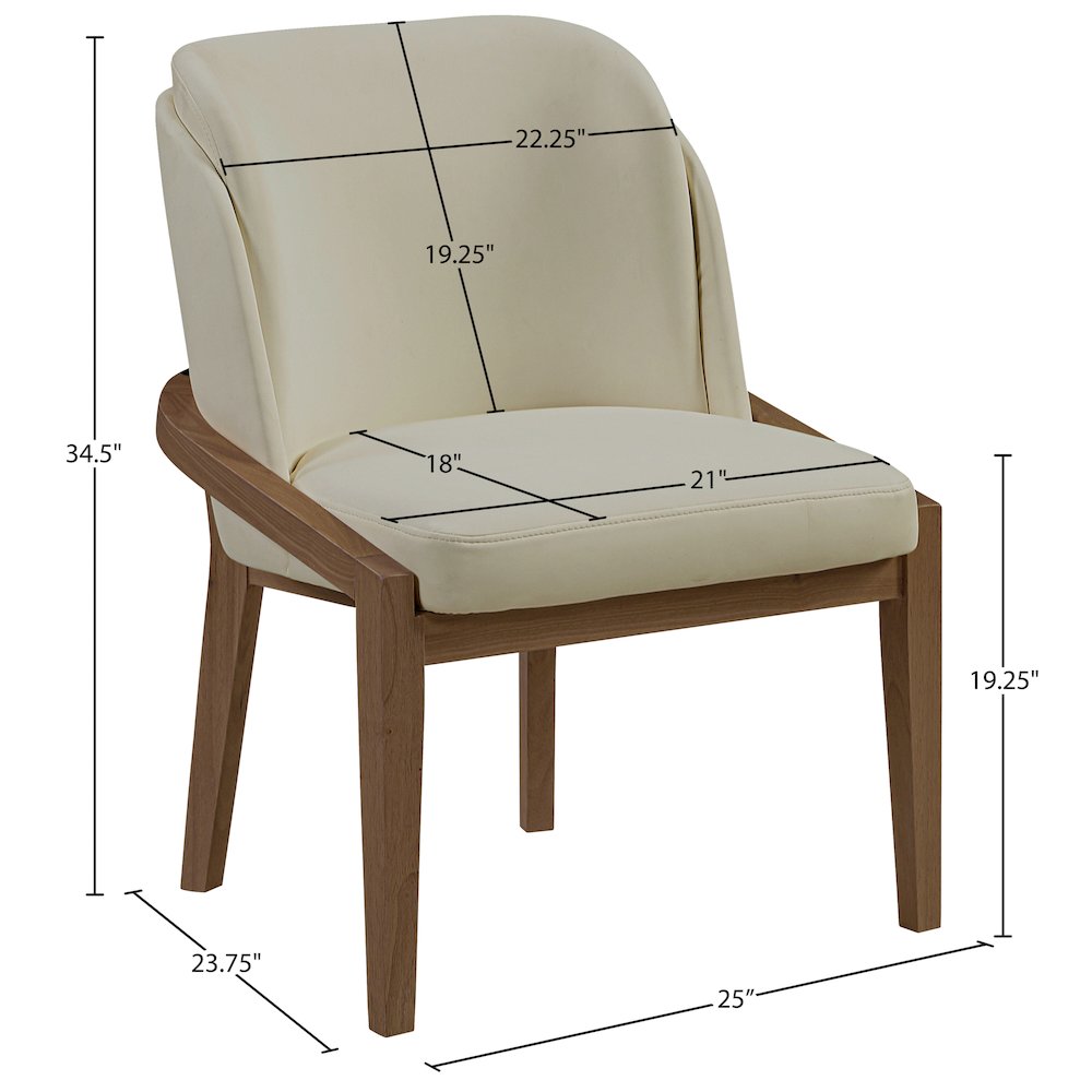 Navo Beige Vegan Leather Upholstered Dining Chair
