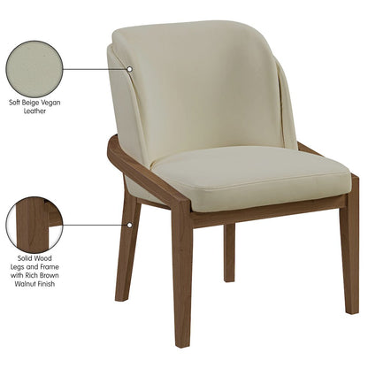 Navo Beige Vegan Leather Upholstered Dining Chair