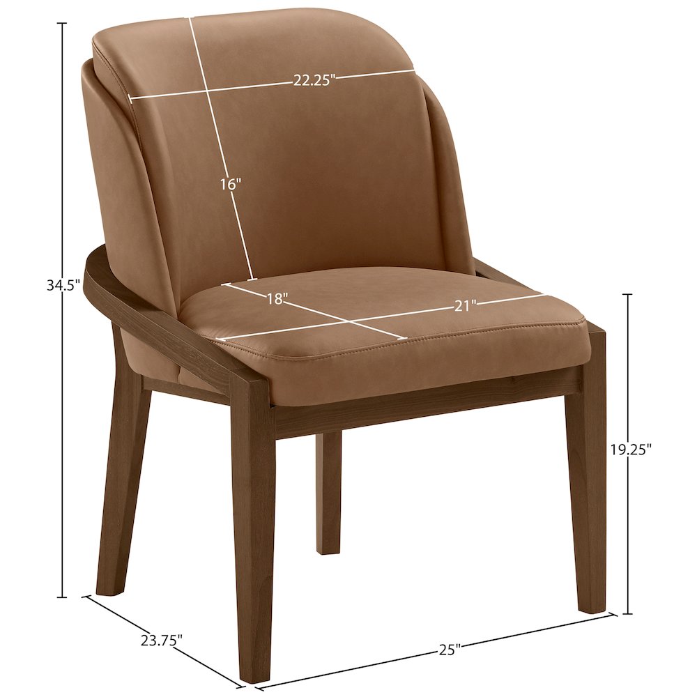 Navo Brown Vegan Leather Upholstered Dining Chair