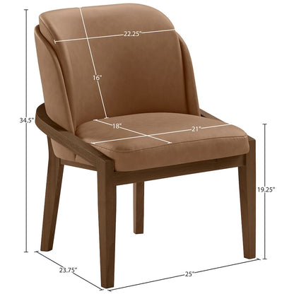 Navo Brown Vegan Leather Upholstered Dining Chair