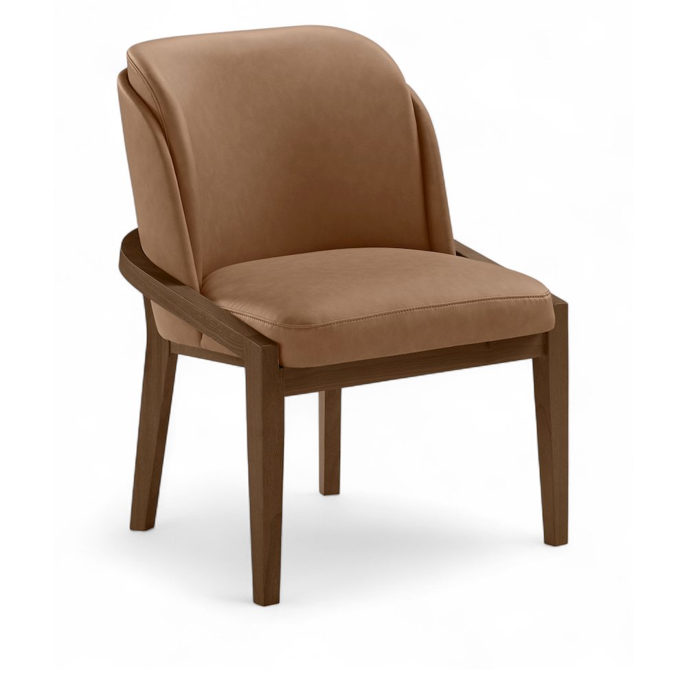 Navo Brown Vegan Leather Upholstered Dining Chair