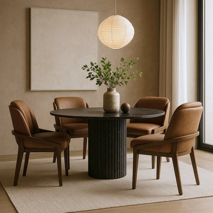 Navo Brown Vegan Leather Upholstered Dining Chair