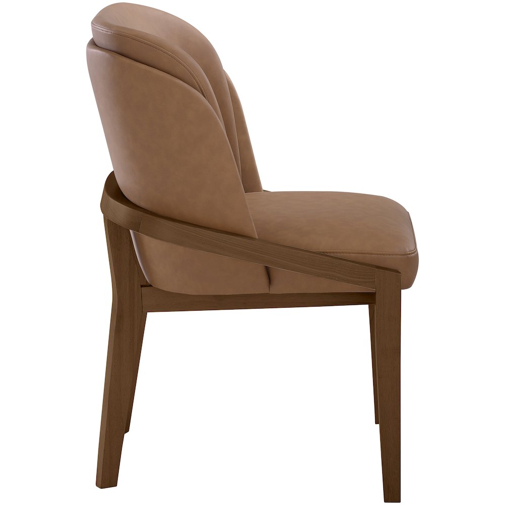 Navo Brown Vegan Leather Upholstered Dining Chair