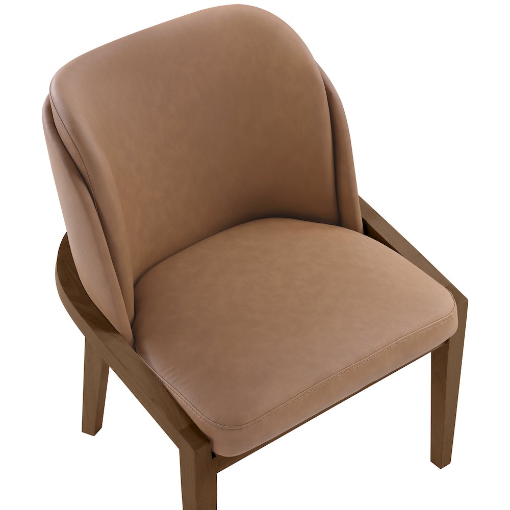 Navo Brown Vegan Leather Upholstered Dining Chair