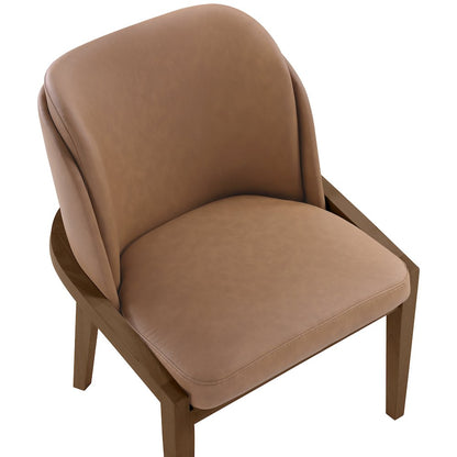 Navo Brown Vegan Leather Upholstered Dining Chair