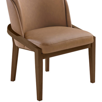 Navo Brown Vegan Leather Upholstered Dining Chair