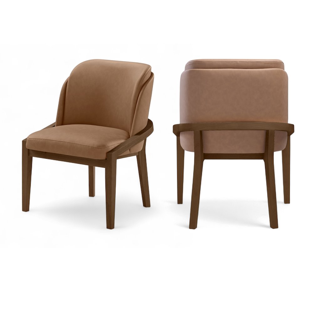 Navo Brown Vegan Leather Upholstered Dining Chair