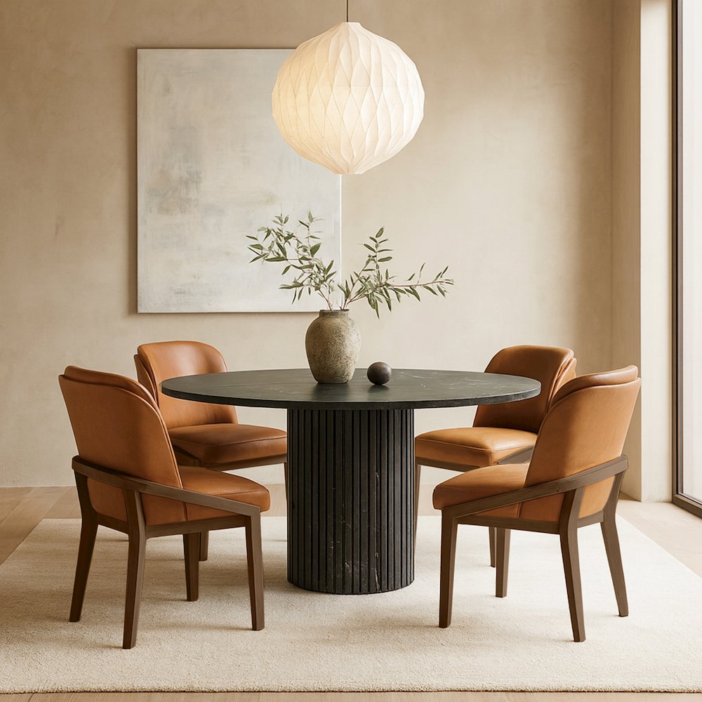 Navo Cognac Vegan Leather Upholstered Dining Chair