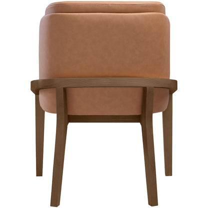 Navo Cognac Vegan Leather Upholstered Dining Chair
