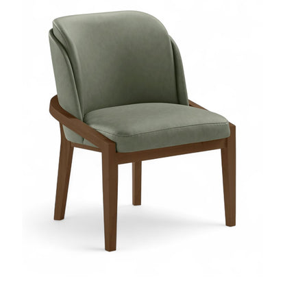 Navo Green Vegan Leather Upholstered Dining Chair