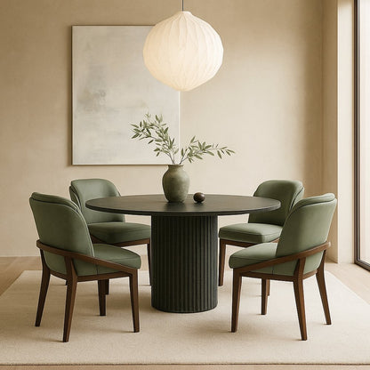 Navo Green Vegan Leather Upholstered Dining Chair