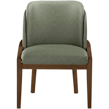 Navo Green Vegan Leather Upholstered Dining Chair