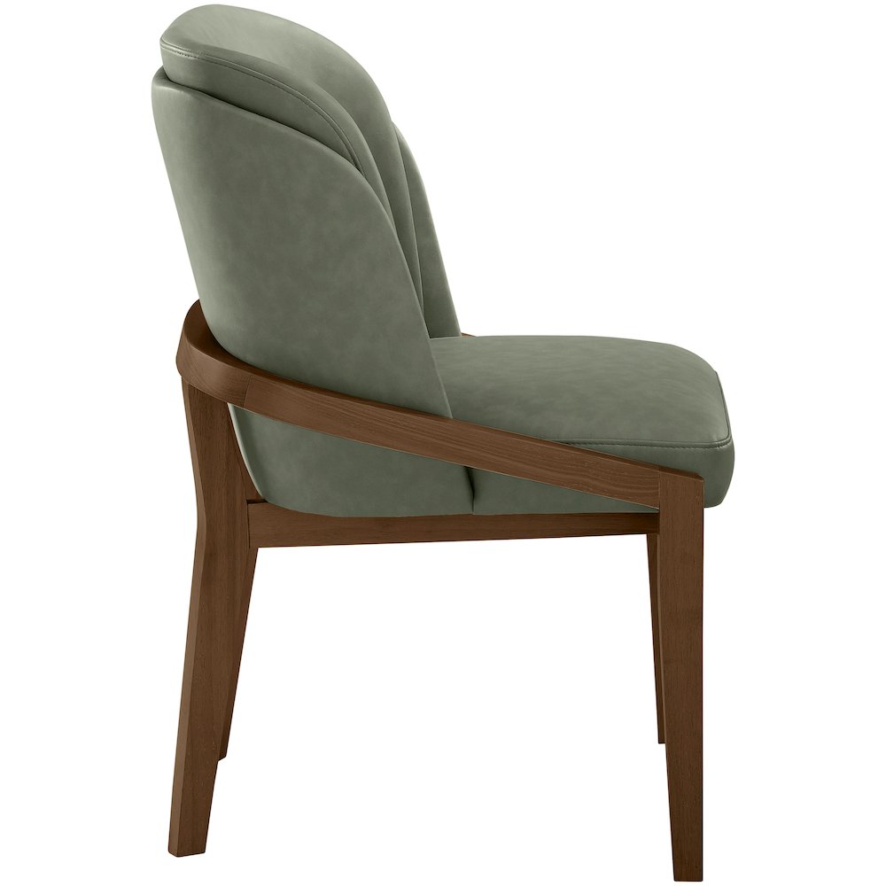 Navo Green Vegan Leather Upholstered Dining Chair