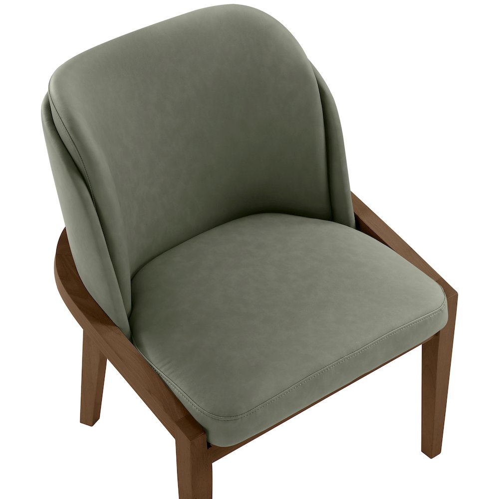 Navo Green Vegan Leather Upholstered Dining Chair
