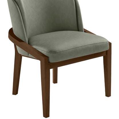 Navo Green Vegan Leather Upholstered Dining Chair