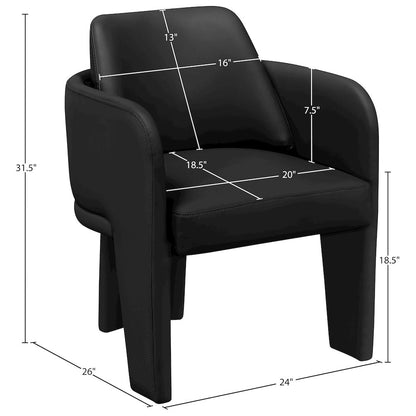 Vanda Black Vegan Leather Upholstered Dining Chair