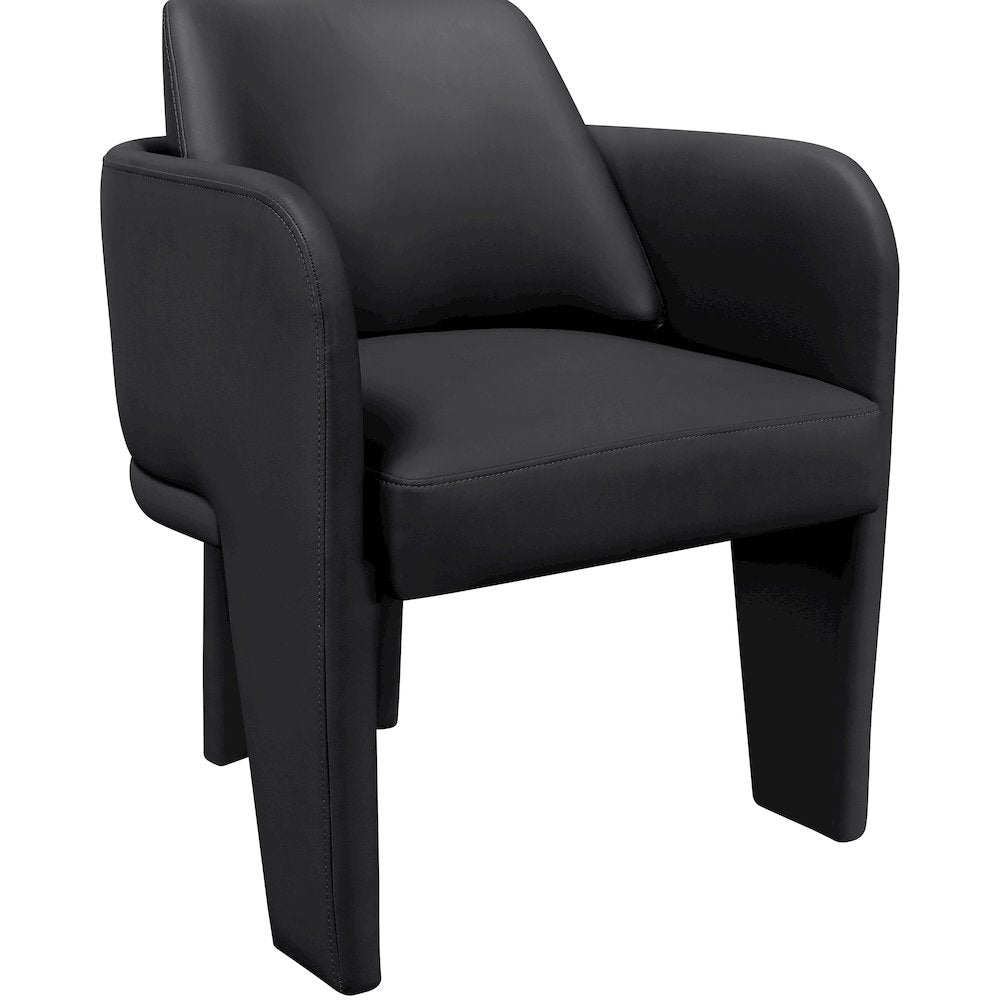Vanda Black Vegan Leather Upholstered Dining Chair