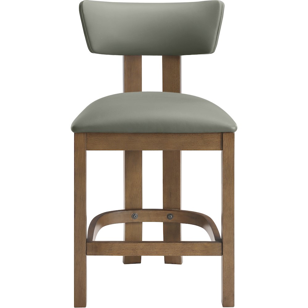 Lavrin Olive Vegan Leather Upholstered Counter Stool, Set of 2