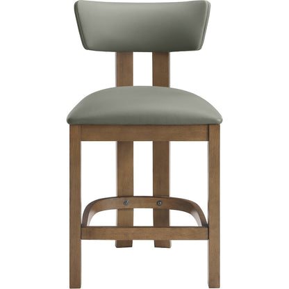Lavrin Olive Vegan Leather Upholstered Counter Stool, Set of 2