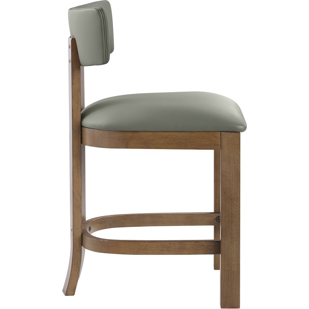 Lavrin Olive Vegan Leather Upholstered Counter Stool, Set of 2