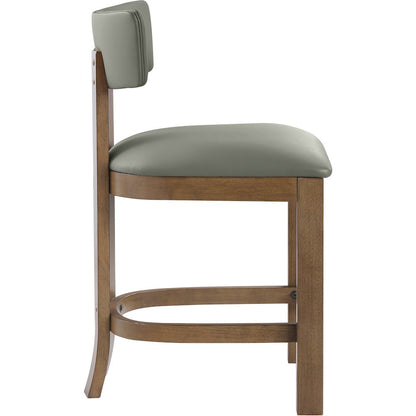 Lavrin Olive Vegan Leather Upholstered Counter Stool, Set of 2