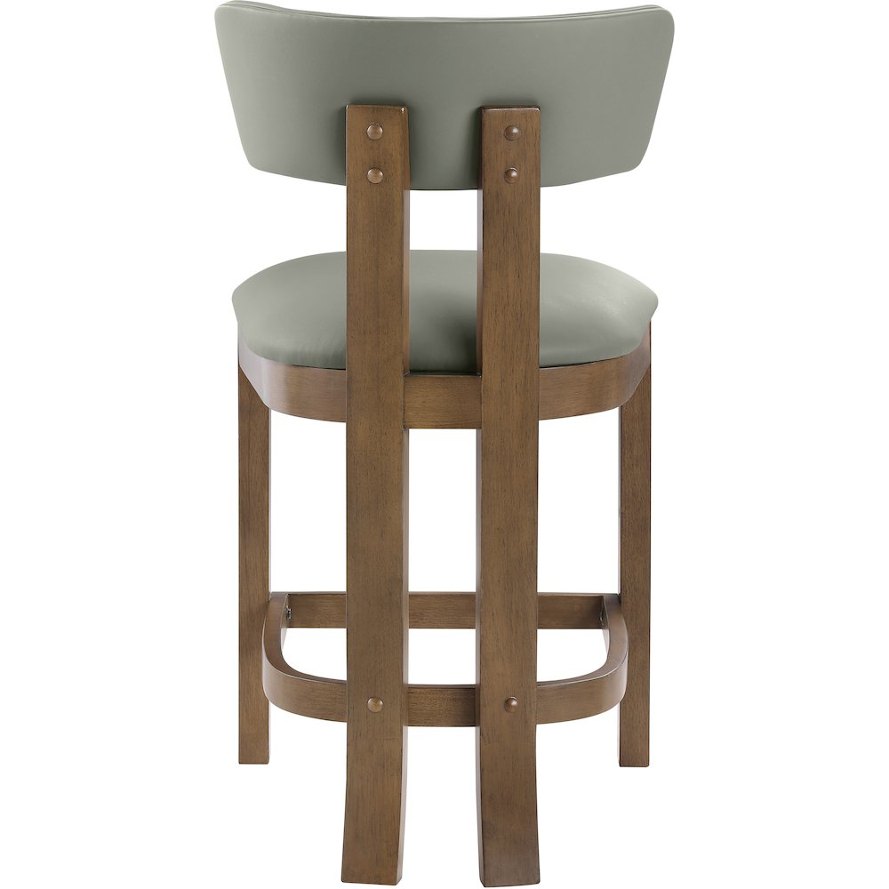 Lavrin Olive Vegan Leather Upholstered Counter Stool, Set of 2