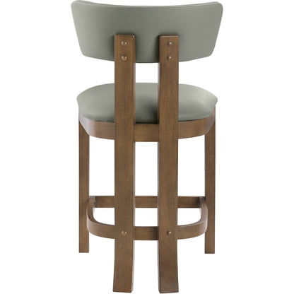Lavrin Olive Vegan Leather Upholstered Counter Stool, Set of 2