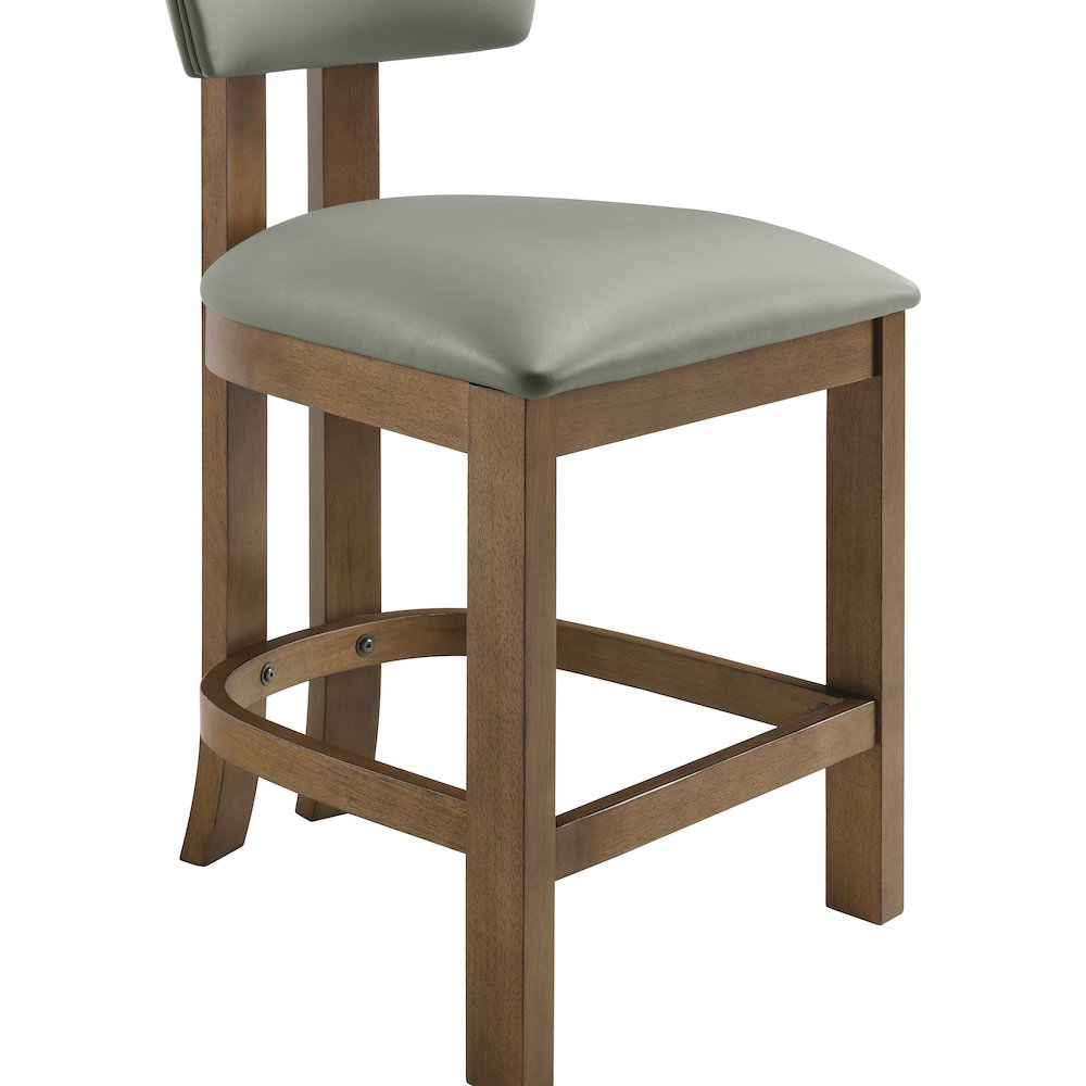 Lavrin Olive Vegan Leather Upholstered Counter Stool, Set of 2