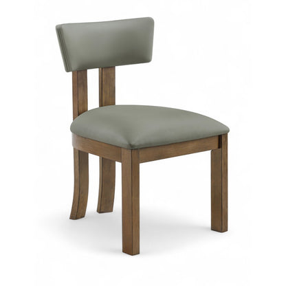 Lavrin Olive Vegan Leather Upholstered Dining Side Chair, Set of 2