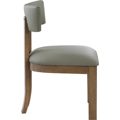 Lavrin Olive Vegan Leather Upholstered Dining Side Chair, Set of 2