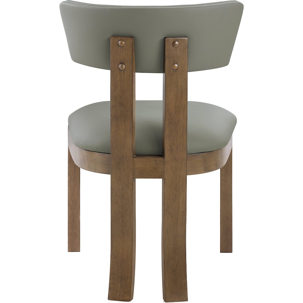 Lavrin Olive Vegan Leather Upholstered Dining Side Chair, Set of 2