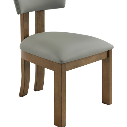Lavrin Olive Vegan Leather Upholstered Dining Side Chair, Set of 2