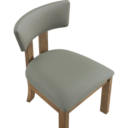 Lavrin Olive Vegan Leather Upholstered Dining Side Chair, Set of 2