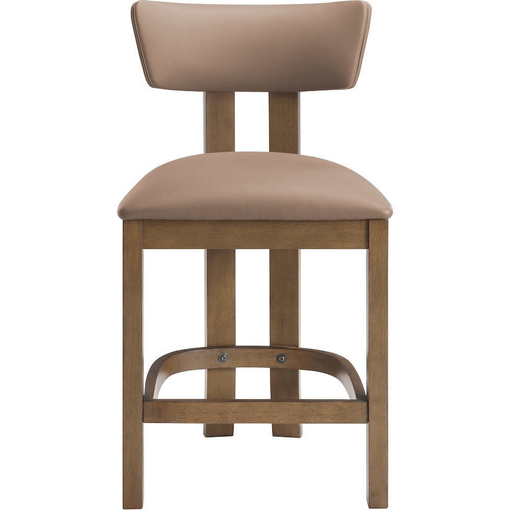 Lavrin Tan Vegan Leather Upholstered Counter Stool, Set of 2