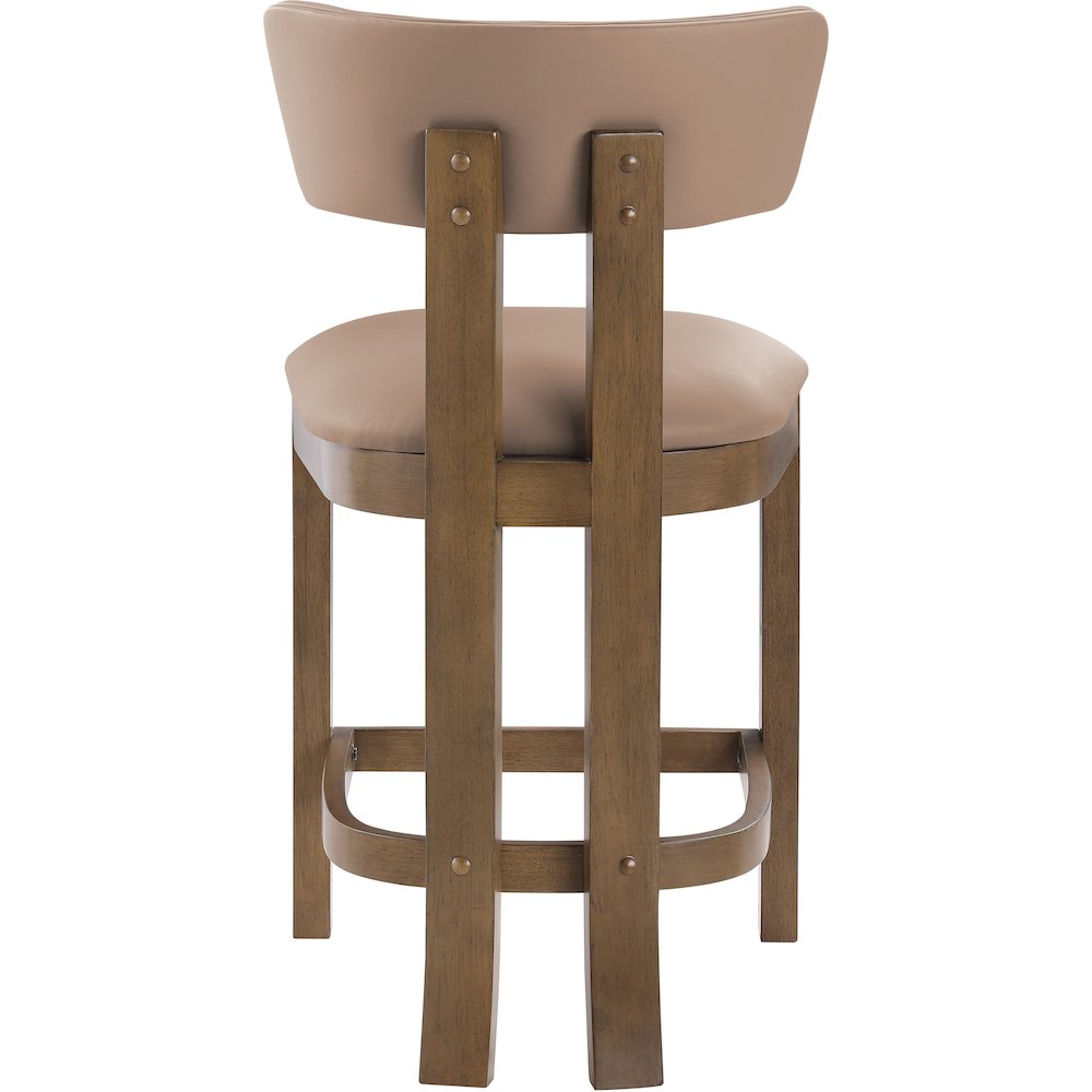 Lavrin Tan Vegan Leather Upholstered Counter Stool, Set of 2