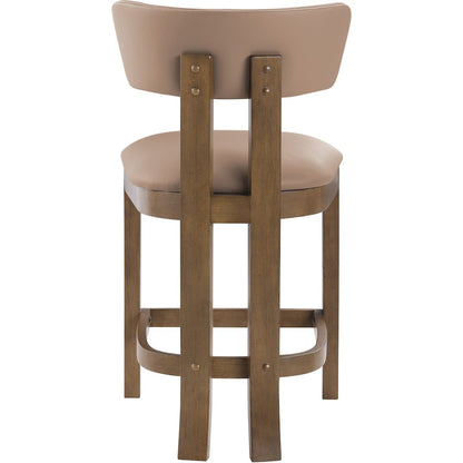 Lavrin Tan Vegan Leather Upholstered Counter Stool, Set of 2