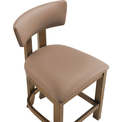 Lavrin Tan Vegan Leather Upholstered Counter Stool, Set of 2