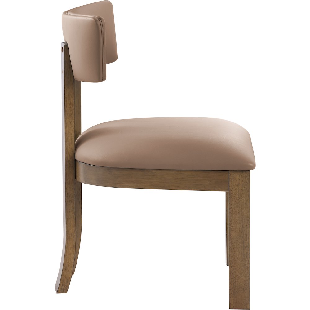 Lavrin Tan Vegan Leather Upholstered Dining Side Chair, Set of 2