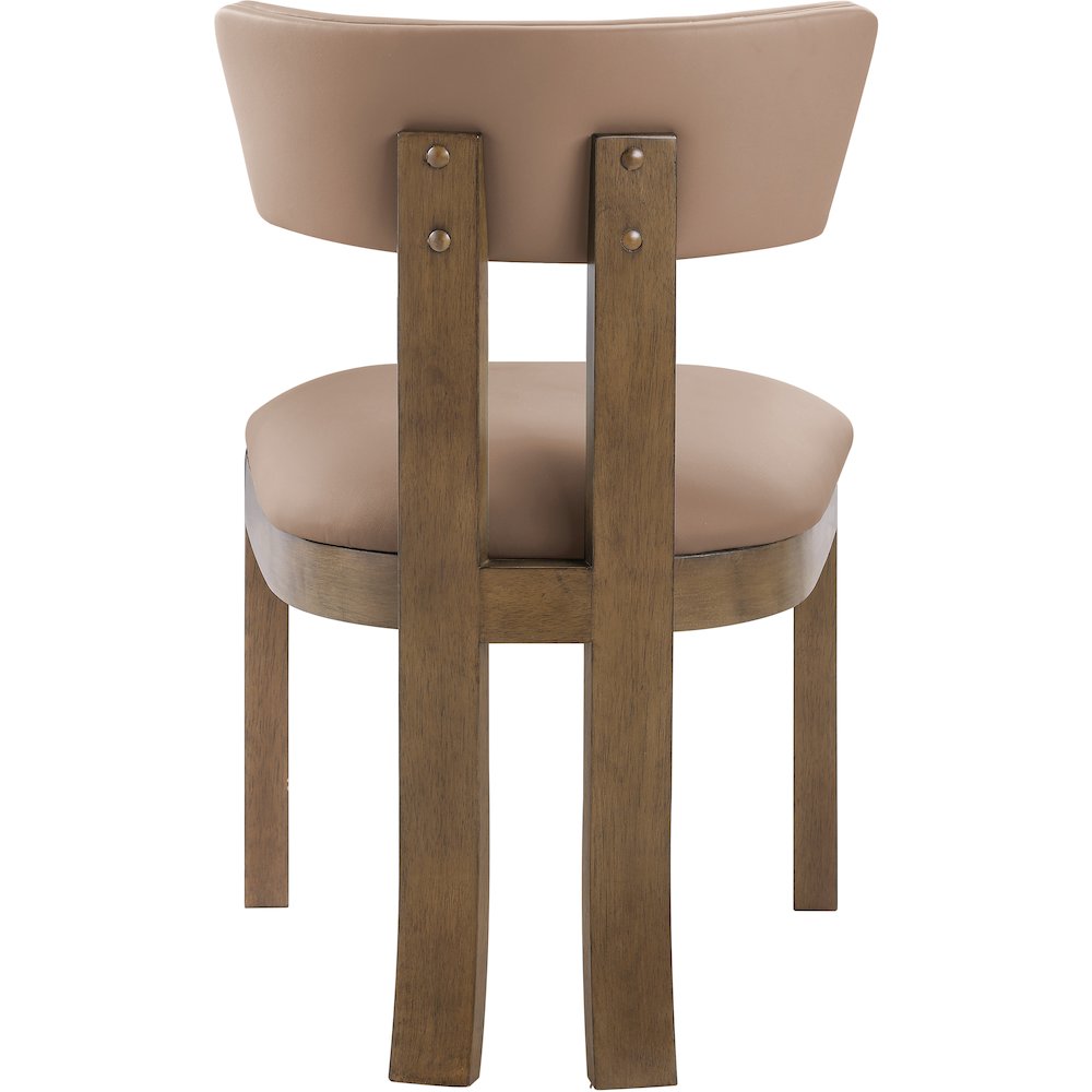 Lavrin Tan Vegan Leather Upholstered Dining Side Chair, Set of 2