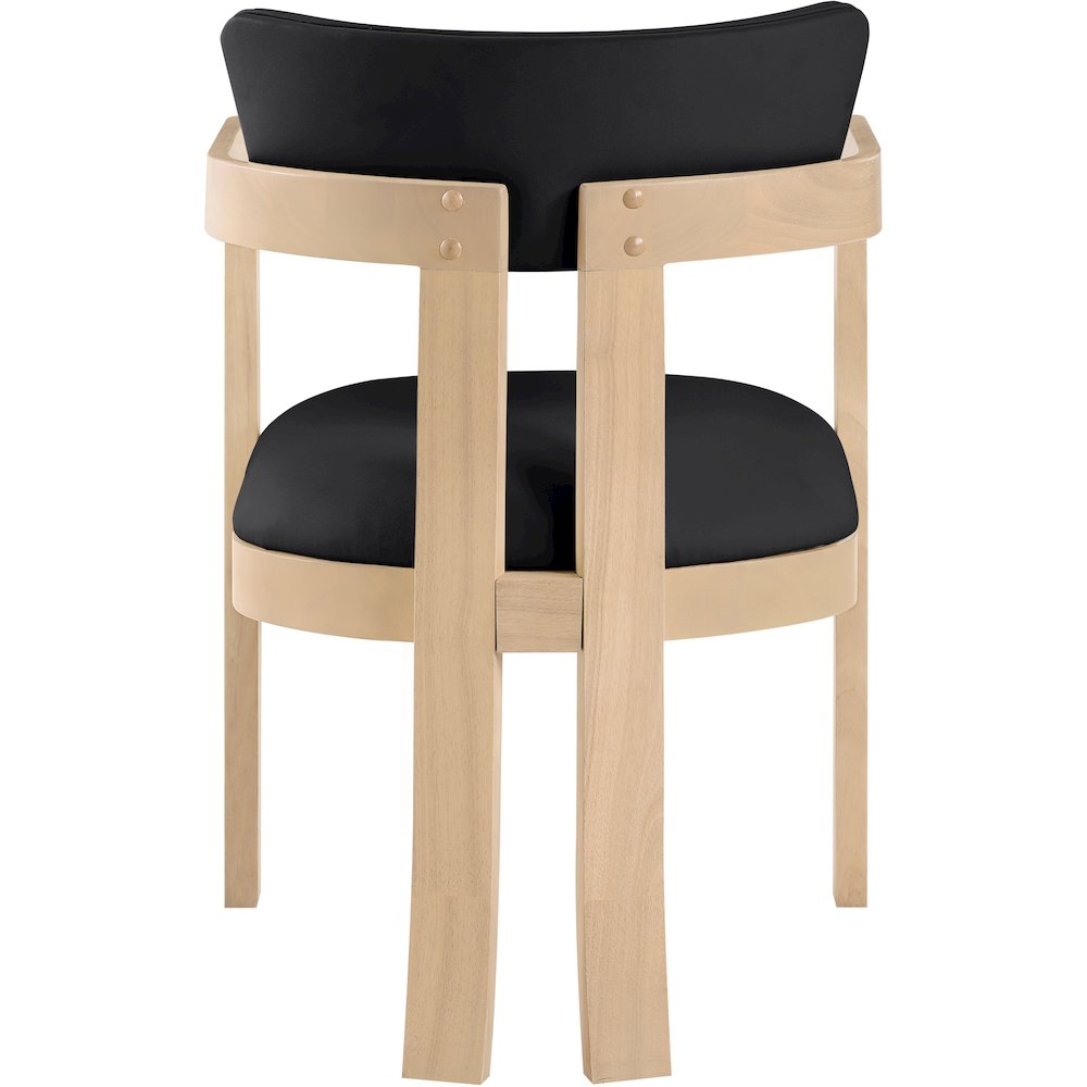 Lavrin Black Vegan Leather Upholstered Dining Arm Chair, Set of 2
