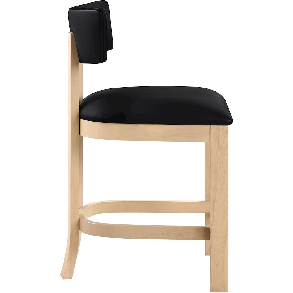 Lavrin Black Vegan Leather Upholstered Counter Stool, Set of 2