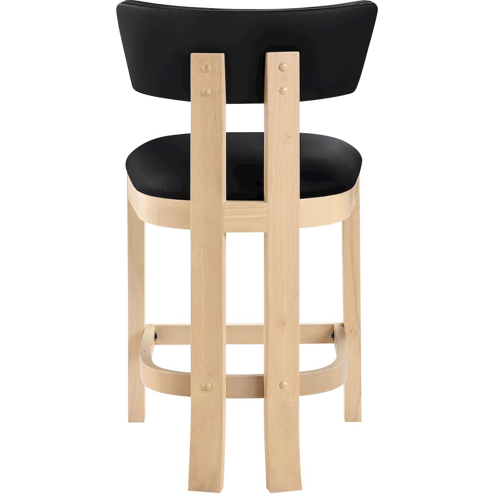 Lavrin Black Vegan Leather Upholstered Counter Stool, Set of 2