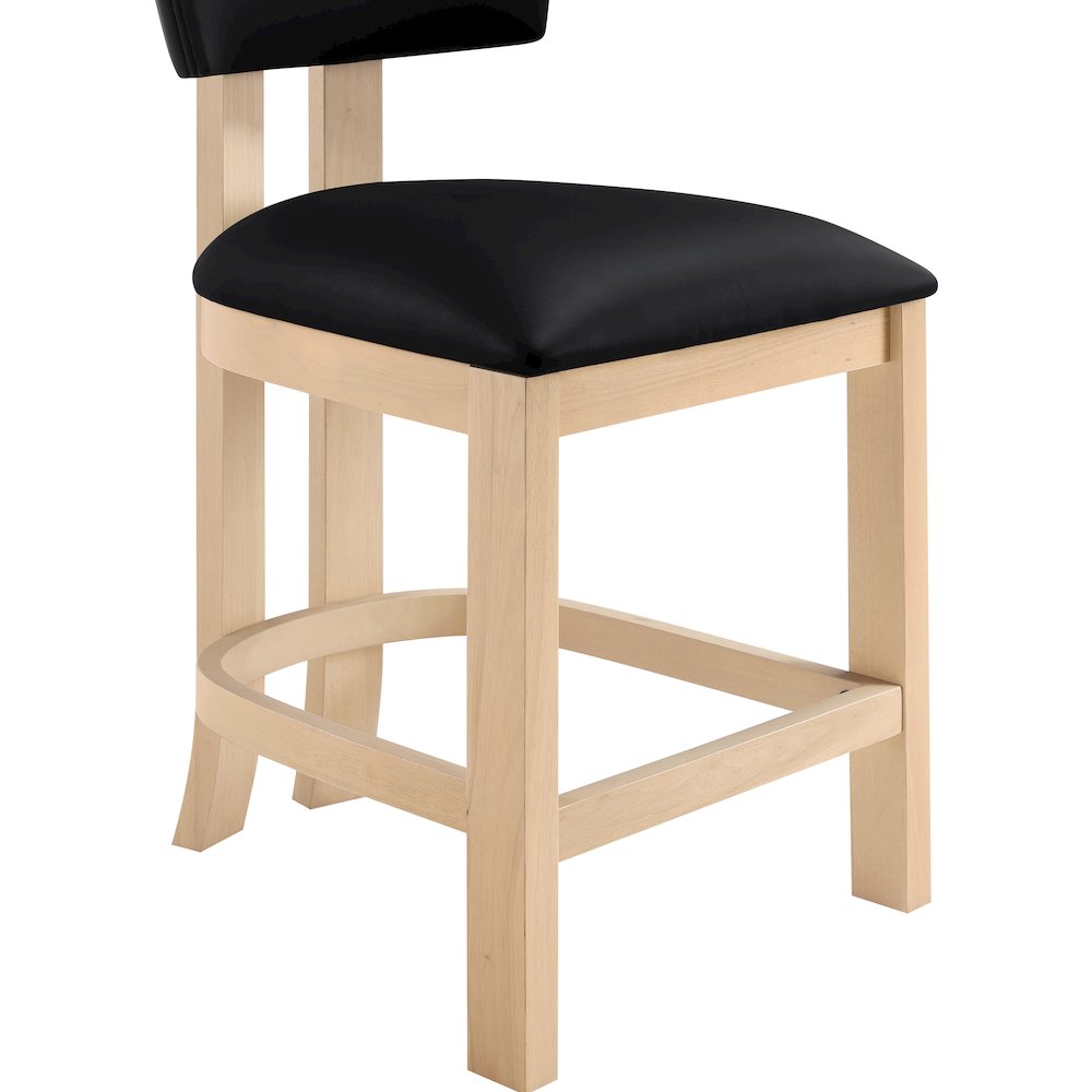 Lavrin Black Vegan Leather Upholstered Counter Stool, Set of 2