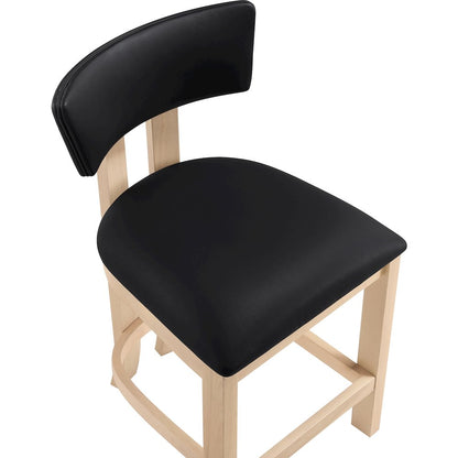 Lavrin Black Vegan Leather Upholstered Counter Stool, Set of 2