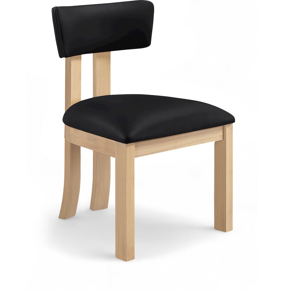 Lavrin Black Vegan Leather Upholstered Dining Side Chair, Set of 2