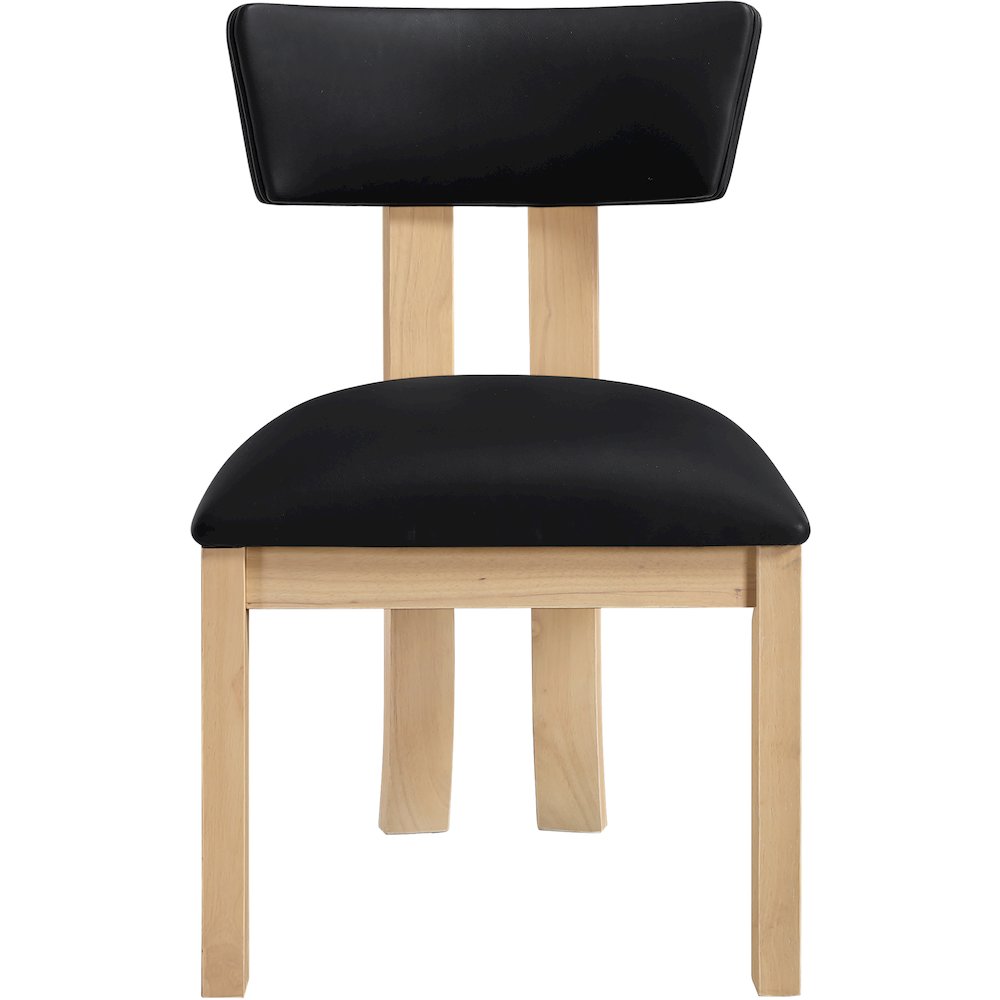 Lavrin Black Vegan Leather Upholstered Dining Side Chair, Set of 2